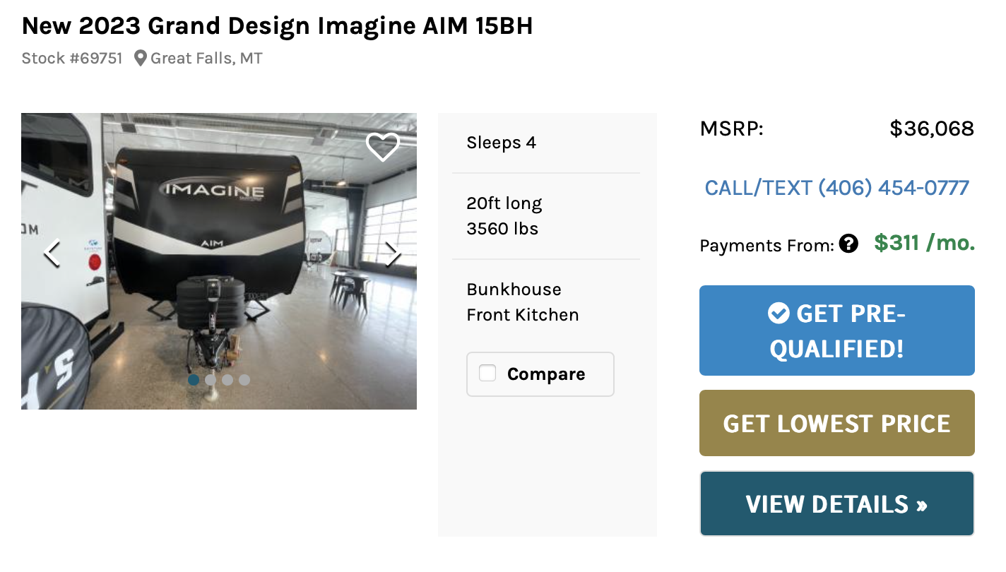 How much does an RV cost in 2024?