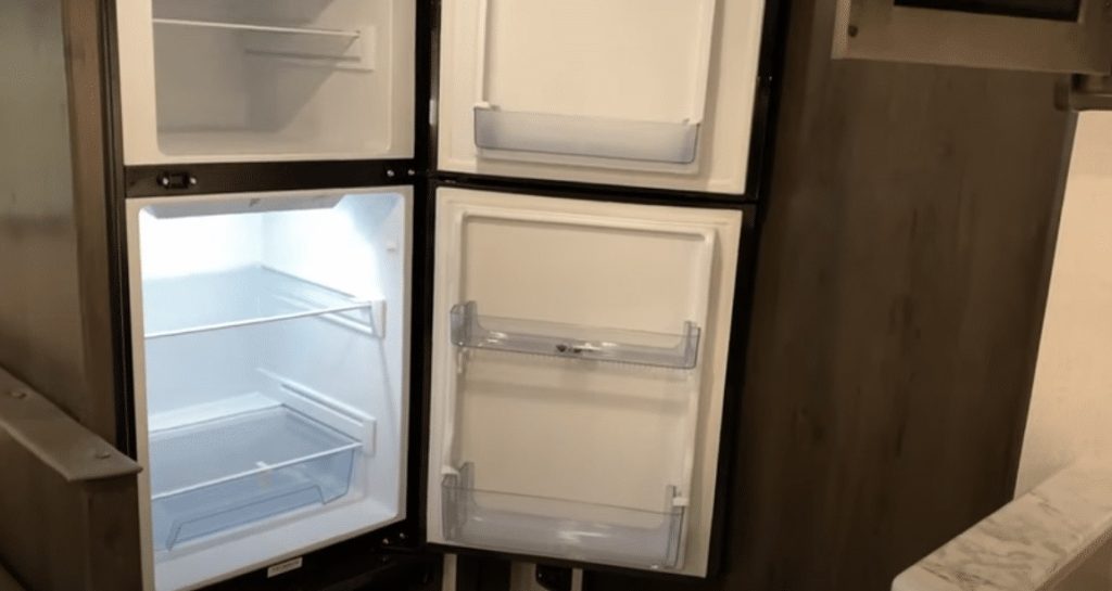 The Grand Design Transcend 245RL 12 volt fridge