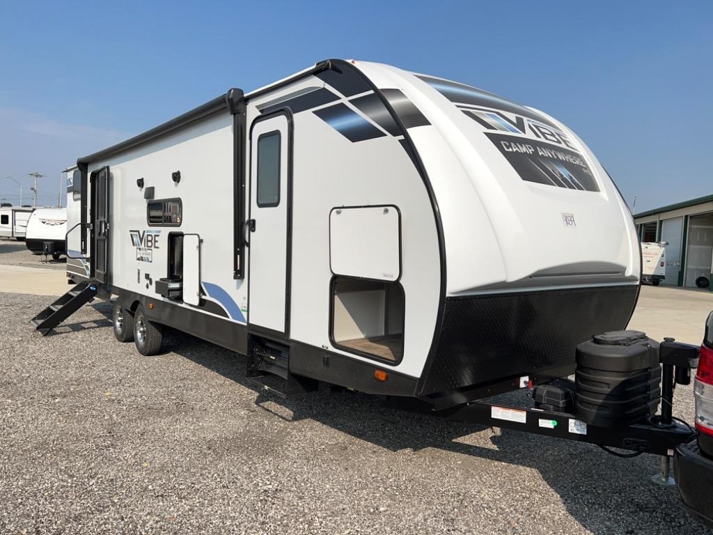 2024 forest river vibe 28bhe travel trailer exterior with storage compartments