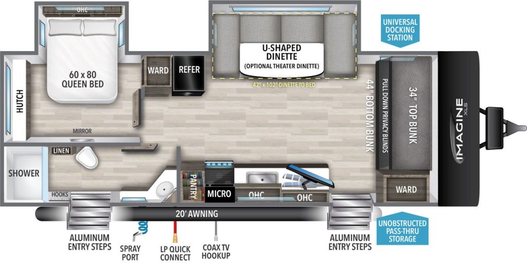 Grand Design Imagine XLS 24DSE Floor Plan layout