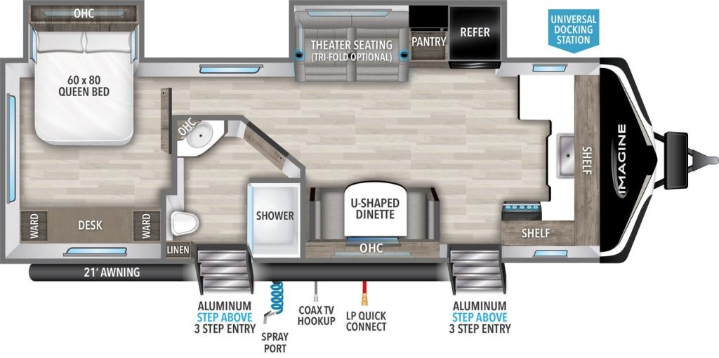 Grand Design Imagine 2660BS travel trailer camper floor plan layout