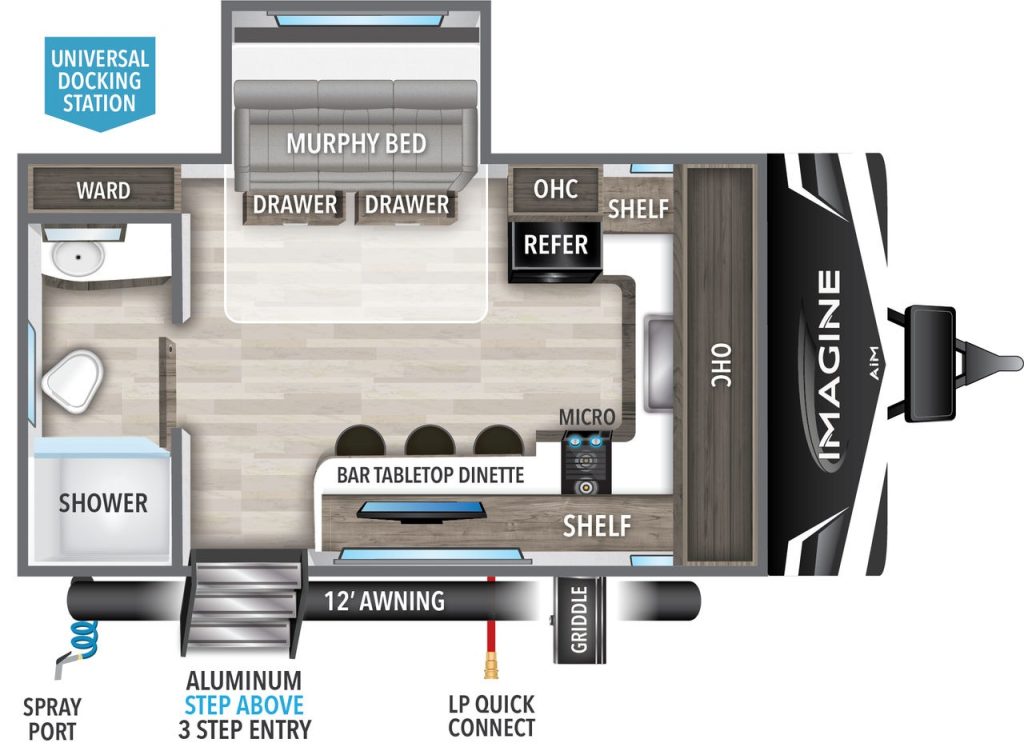 Grand Design Imagine AIM 14MS travel trailer Floor Plan Layout