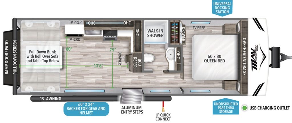 Grand design momentum mav 27 toy hauler travel trailer floor 