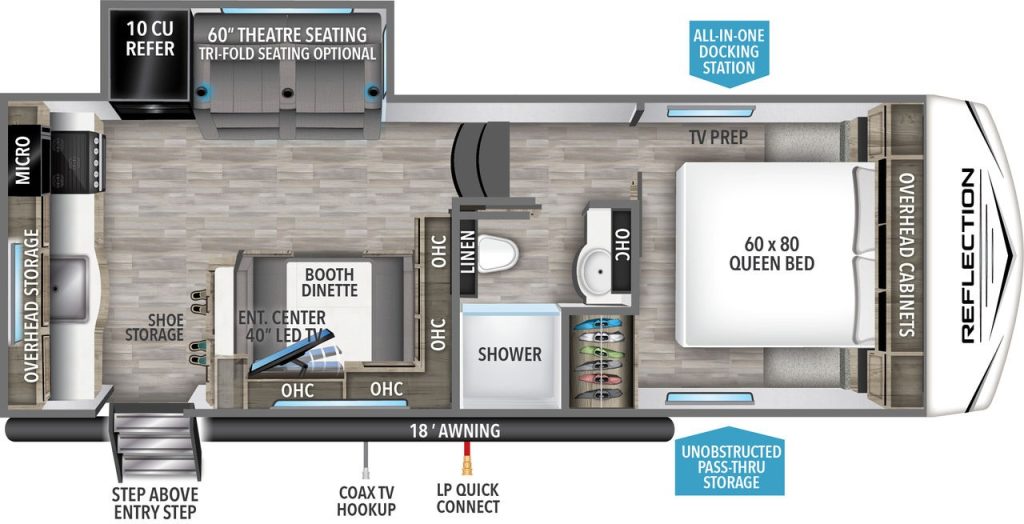 Grand Design Reflection 22RK Fifth wheel floor plan layout