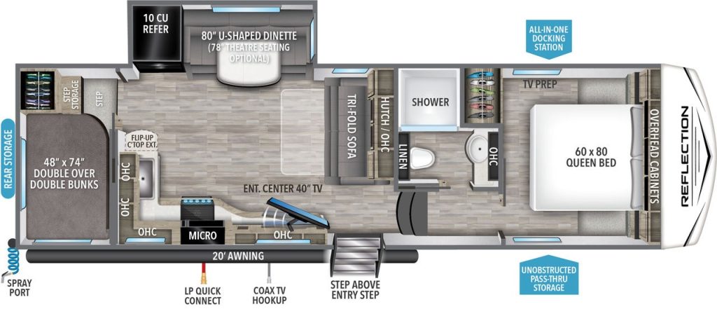 Grand Design Reflection 27BH Floor Plan in the 100 series