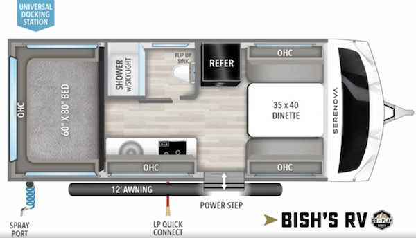 Grand Design Serenova 160LG travel trailer floor plan layout