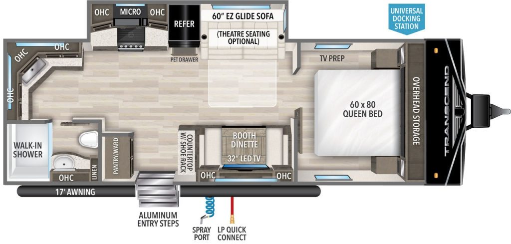 Grand Design Transcend 240ML travel trailer floor plan layout