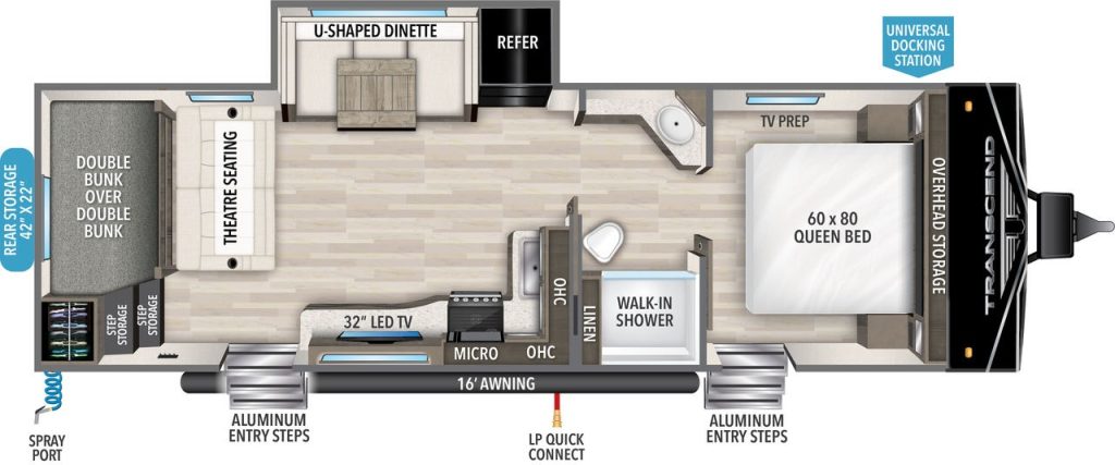 Grand Design Transcend 265BH Travel Trailer Floor Plan Layout