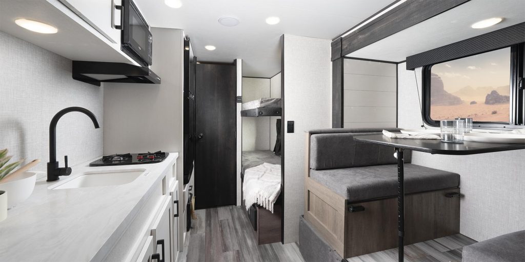 travel trailer with bunks and queen bed