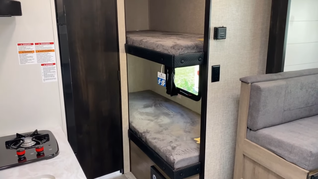 travel trailer with bunks and queen bed