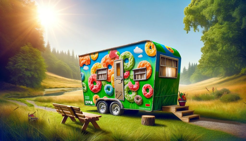 Camper shaped like a box of cereal
