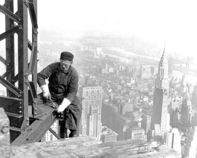 Empire State Building construction worker
