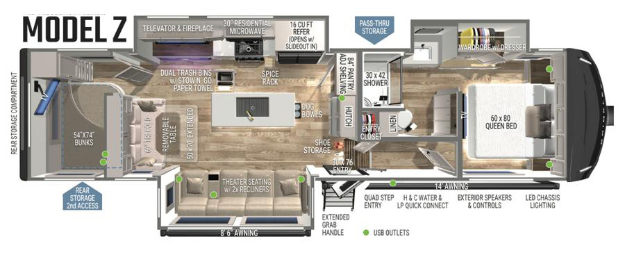 Floor Plan of Brinkley RV Z 3110