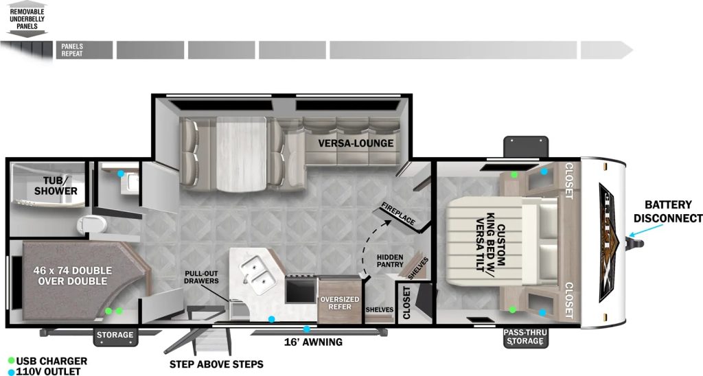 2024 Forest River 26ICE Floorplan