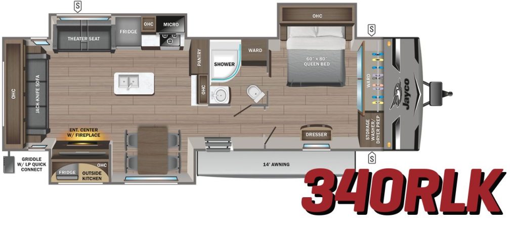 Jay Flight 340RLK floorplan