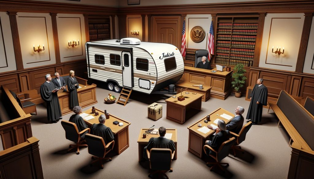 Ai generated image of rv in courtroom