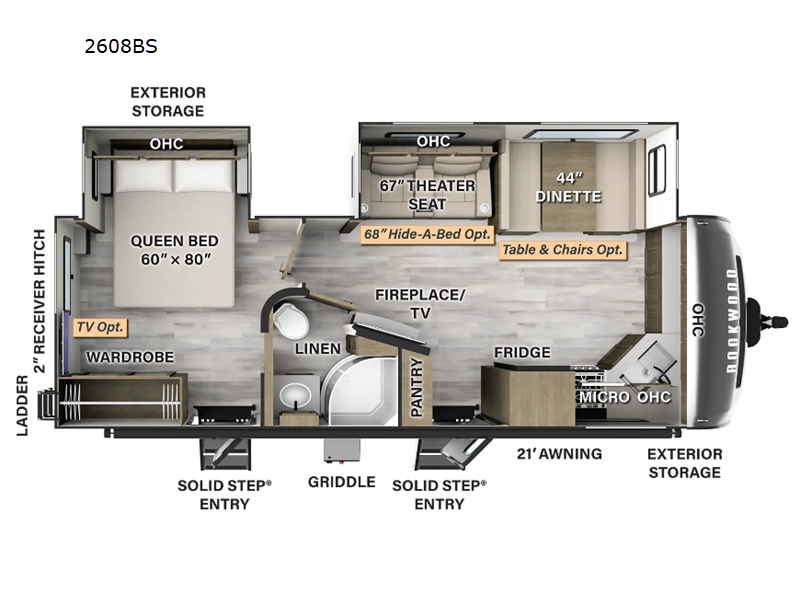 2024 Rockwood 2608BS Floorplan