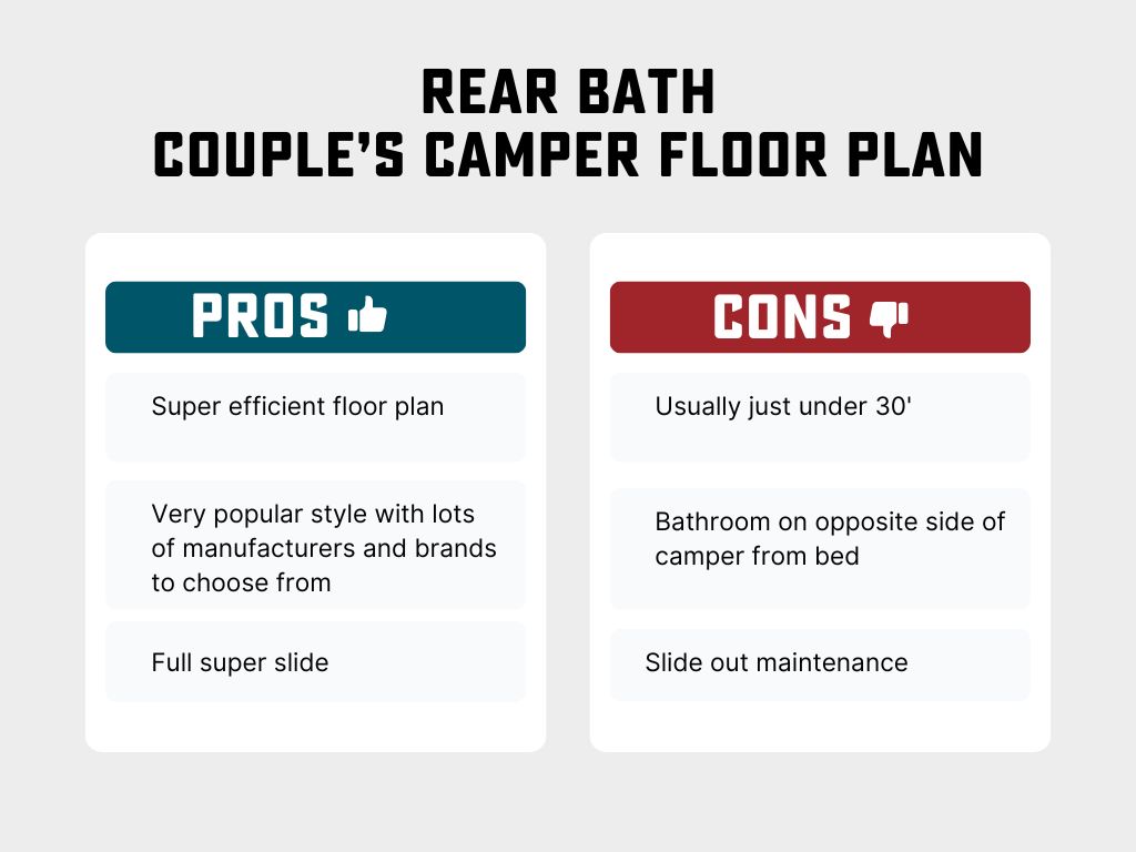 rear bath couple's campers under 30 feet pros and cons