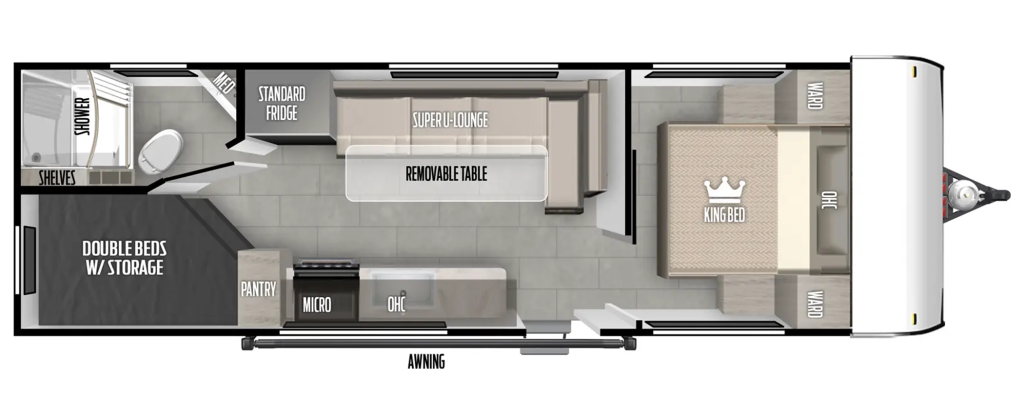 floor plan of Forest River Wildwood FSX 266BHLE 