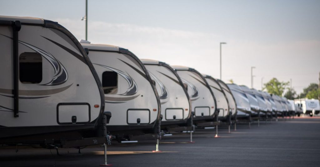 RV Lot - row of new rvs