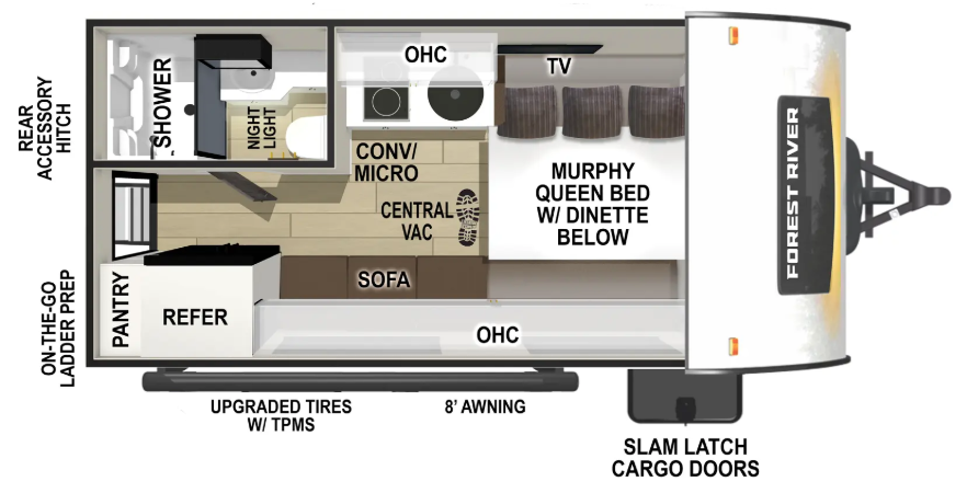 Floor Plan of the Forest River R-Pod 153