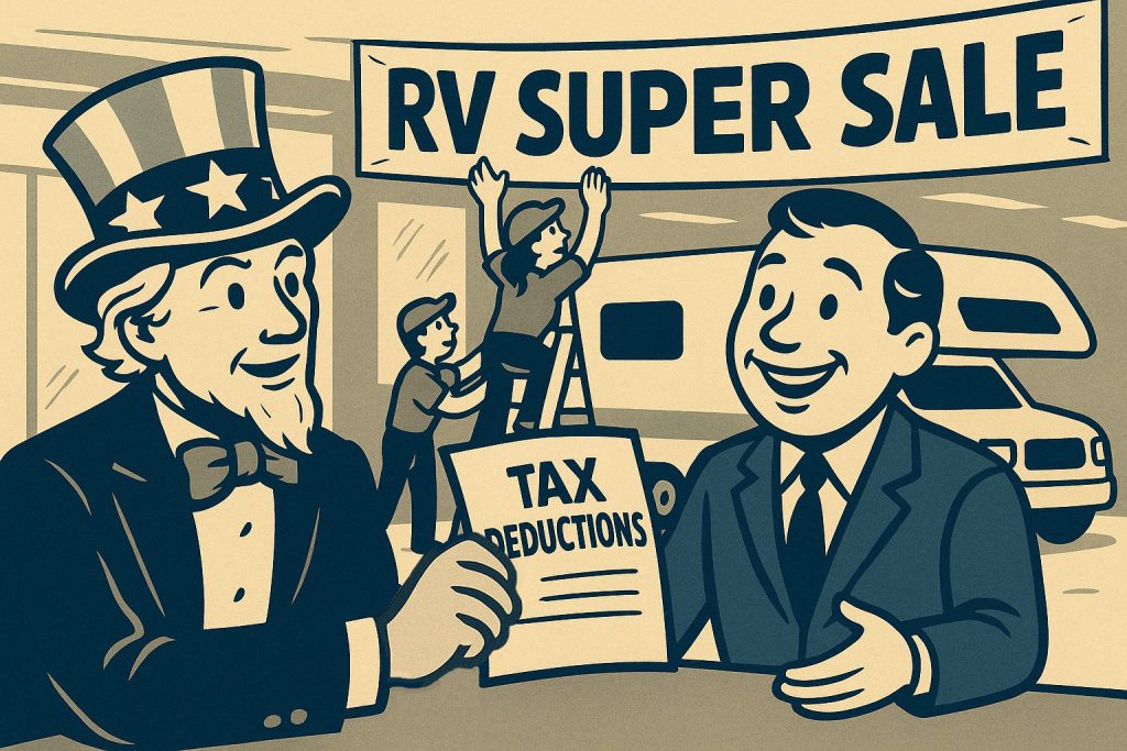 Uncle sam giving a RV Dealership a Tax Deduction