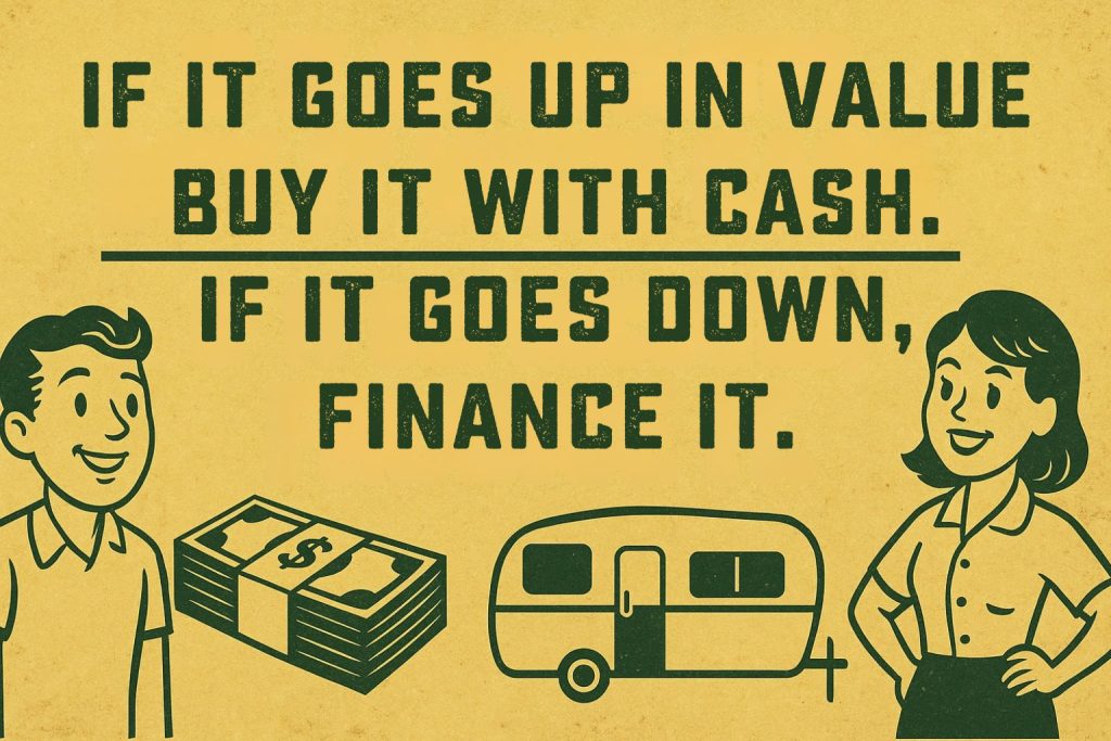 If it goes up in value, buy it with Cash. If it goes down, finance it.