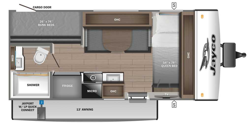 Floor Plan of Jayco Fay Feather Micro 171BH
