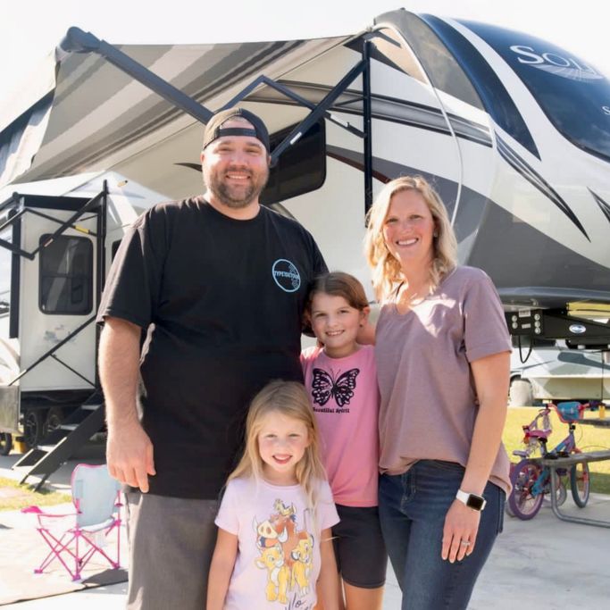 Type1Detour Family in front of their RV