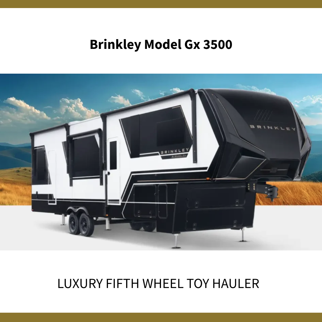 Brinkley Model GX 3500 luxury fifth wheel toy hauler exterior