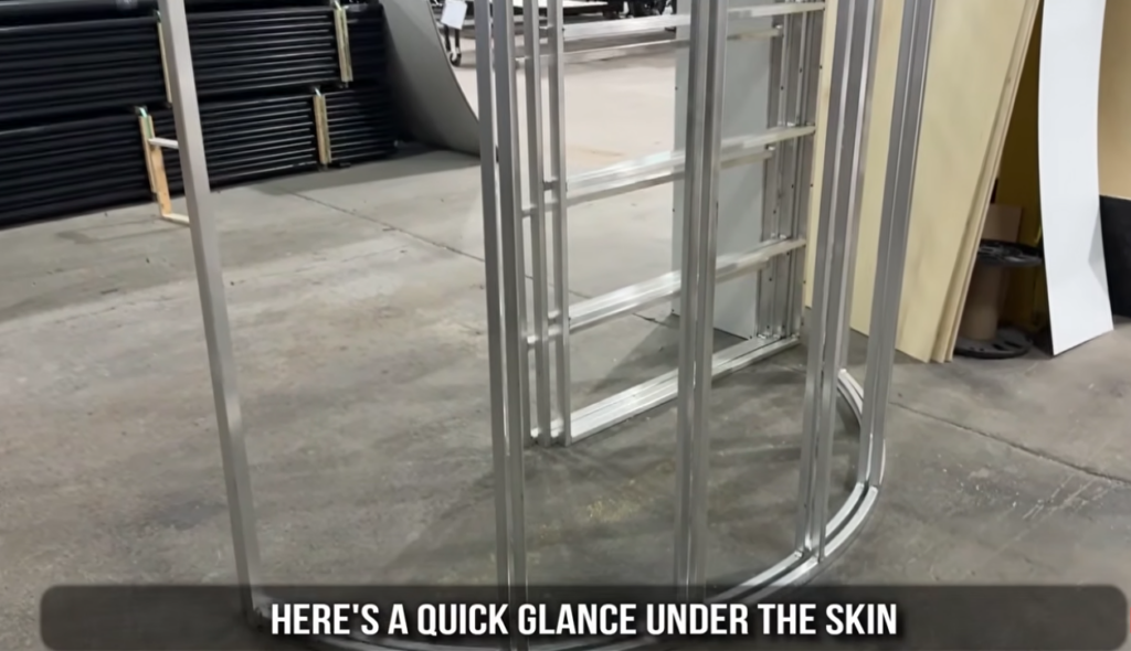 Lightweight aluminum frame construction of the Modern Buggy Hopper travel trailer shown during the manufacturing process.